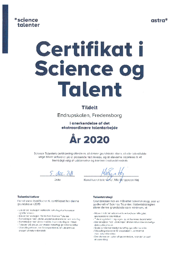 science certifikat 2020